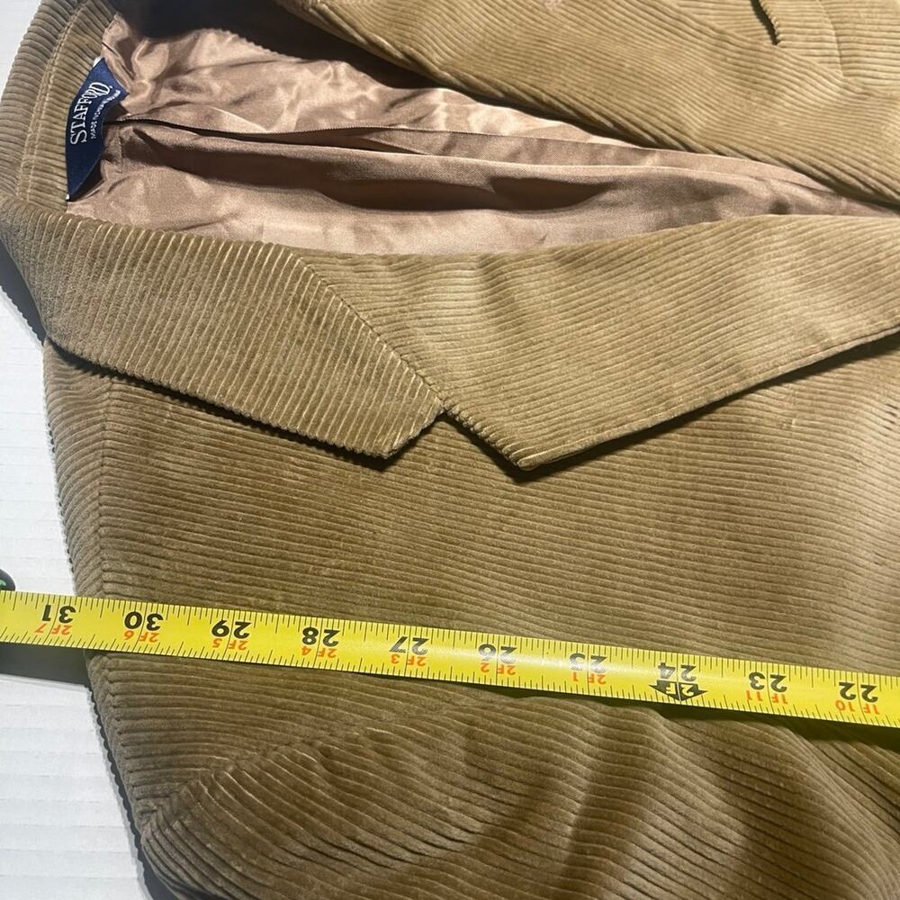 Stafford Men’s 100% Cotton Brown Cordouroy Sport Coat Size 42 R - Picture 9 of 10